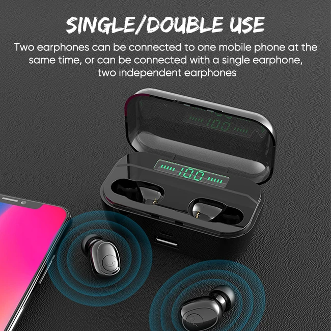 Waterproof CE RoHS FCC TWS V5.0 Stereo G6S Wireless Earphone Headset Headphone - ANKUX.COM