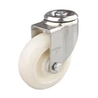 Medium Duty 3" Polyurethane Grey Wheels Castors Threaded Swivel Type Industrial Caster Wheel For Trolley Cart