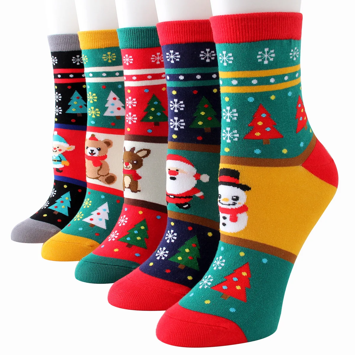 fashion jacquard cartoon christmas stockings festival cute socks