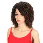 Candy Curl Ombre Color Afro kinky Curly Braiding Hair Wigs 3X Braid Hair Short Synthetic Hair