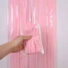 Wedding Bravo Macarons Wedding Backdrop Decoration Metallic Tinsel Fabric Foil Fringe Curtains