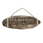Plaque Handcrafts Rustic Brown Vintage Sun Bathing Hanging Wood Signs Wooden Wall Decorative Plaque