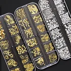 Nail Sticker 3d 60 Sets Nail Decoration Accessories Alloy Jewelry Sticker Gold Nail Decoration 3d Nail Art
