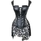 Amazon Hot Selling Lace Corset Satin Body Shaper Lace up Shapewear Outfit
