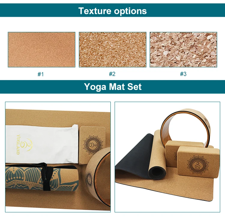 Yugland OEM Service Natural Rubber Back Eco Cork Yoga Mat For Exerciser Non-slip Yoga Mat Eco Friendly