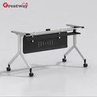 Kids Table New Design White Modern Home School Students Folding Children Kids Metal Frame Study Table