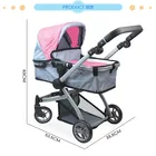 Fei Li stroller deluxe doll pram and stroller 2 in 1 with adjustable handle and a storage basket doll pram toys