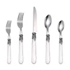 20 Pcs retro vintage plastic handle spoon fork knife silver cutlery set / flatware / tableware