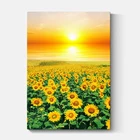large Stretched frame sunflower field wall painting art canvas prints