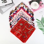 High Quality 50*50cm Women Square Silk Scarves Printed Pattern Bandana Seamless Flight Attendants Silk Designer Scarf