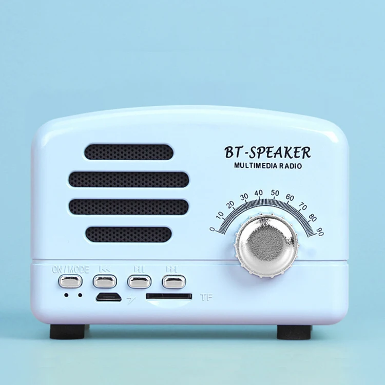 Wood Grain Stereo Bass Mini Portable MP3 FM Radio Retro Bluetooth Speaker - ANKUX.COM