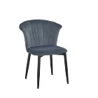 Modern Dark Grey Velvet Luxury seashells fabric indoor Dinning Chair
