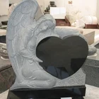 Angel Granite Tombstone Tombstone Granite Holding Heart Weeping Angel Black Granite Tombstone