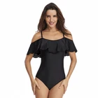 Wholesale high waist custom swim suit ruffles one piece women swimsuit