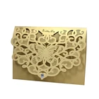 2020 Factory Direct Selling 200g Peal Paper Material Party Gold Color Laser Card Wedding Invitations
