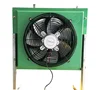 Poultry water to air heater fan