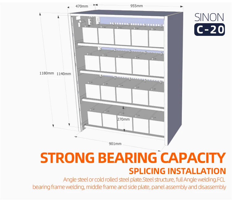 Custom Steel Solar Battery Box Cabinet 3 Layer Disassembled Metal