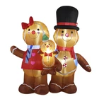 Family Customized Size Waterproof Fabric Inflatable Gingerbread Family For Christmas Festival Decoration