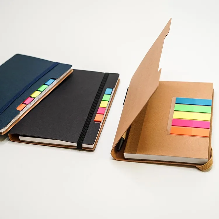 customized logo sticky notes notebook and pen gift set