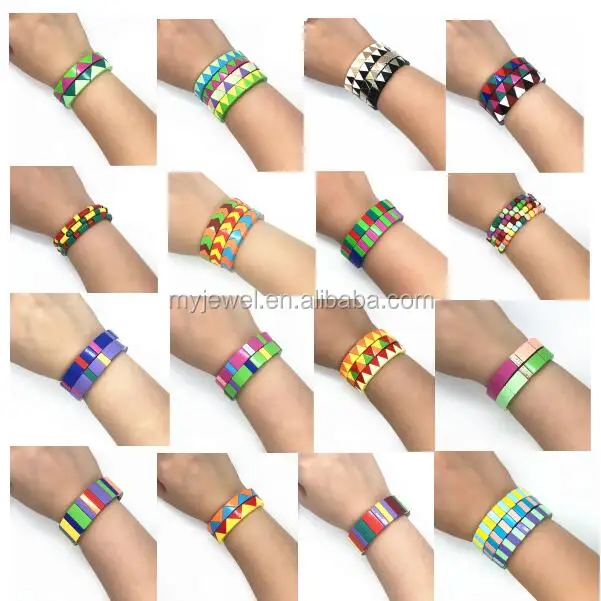 High Polished Women Gold Plated Friendship Bulk Tile Beaded Bracelets Designs