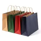Shopping Brown Paper Bag Shopping Eco Friendly Recyclable Solid Color Brown Custom Logo Gift Paper Bag Shopping