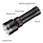 Outdoor Waterproof Emergency Aluminum Rechargeable Led Flashlight Torch Tactical Hands Flashlight