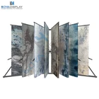 Newest design page-turning type rug fabric carpet sample metal display system rack stand big frame