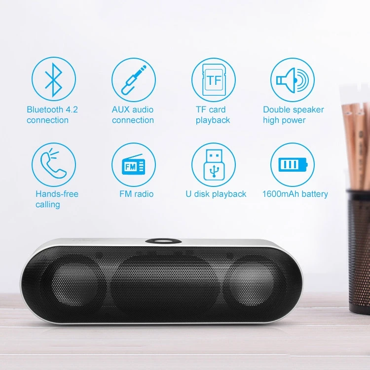 Subwoofer Wireless BT Speaker Outdoor Card Car Mini Pill Double Speaker Small Sound - ANKUX.COM