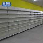 Double sided retail white gondola store shelves supermarket shelves