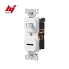 White US Combination Grounding Single Pole 15 Amp 120 Volt Switch and Pilot Light