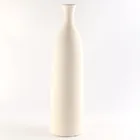12.8 inch Off White Simple Design Bottle Shape Ceramic Clay Flower Vases