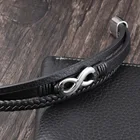 Stainless Steel Magnetic Custom Made Mens Leather Bracelet Figure