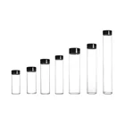 Glass Vials Borosilicate Glass Bottle Mini Glass Tube Vials With Black Aluminum Screw Lid