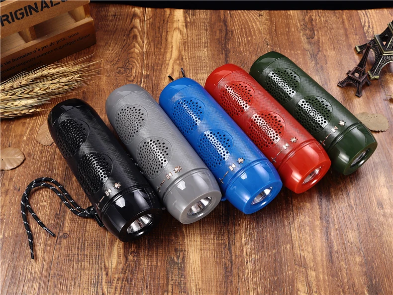 J18 1200MA 10W BT TF U dish FM handfree call TWS flashlight portable mini wireless speaker - ANKUX.COM