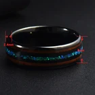 Tungsten Ceramic Ring Ring Designs Men Tungsten Stainless Steel Jewelry Ceramic Inlaid With Double Wood Opal Ring