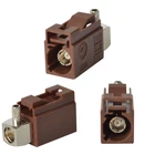 50 ohm Brown Fakra F SMB Female Female Crimp RF Coaxial Connector For RG174 Cable Antenna