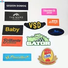 Custom 3D logo soft pvc heat press silicone raised rubber heat transfer clothing label