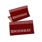 Center fold woven clothing size label fabric size labels with customized logo