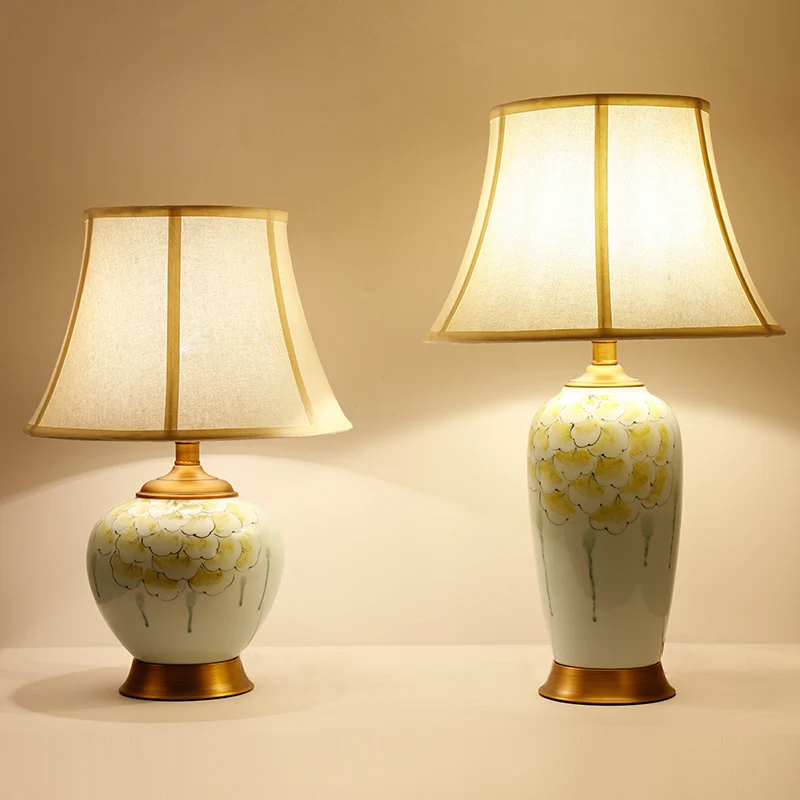 European ceramic painted LED table lamp modern desk lamp for home hotel bedside