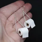 2020 New Product Ideas Toilet Roll Paper Earings for Women Fashion Personality Toilet Paper Earrings Hoop Jewelry Hot Sale