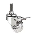 Chair Castor Wholesale 40mm Threaded Stem Stainless Steel Swivel Pc Locking Chair Castor Wheel Furniture