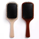 Custom wooden paddle hair brush large natural detangling hairbrush wholesale