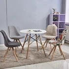 Dinning Room Wood Plastic Chair Wholesale Cheap High Quality Home Dining Furniture Black Wooden Legs Soft Cushion