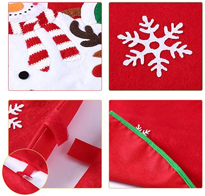 fabric christmas tree skirt 36 inches with reindeer snowflakes