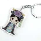 Vograce cheap cool two sided printed custom personalized transparent clear gift acrylic keychain keyring