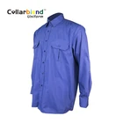 New design professional workwear uniforms casual blue cotton custom long sleeve work shirt