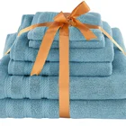 Terry High Quality Gift Ribbon Pack 5 Star Custom Hand Beach Face Terry Cheap Luxury Hotel Towels Bath 100% Cotton