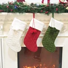 Holiday Xmas Stocking 2021 Holiday Gift Bags Xmas Tree Ornaments Christmas Decorations Knitted Christmas Stockings