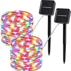 Multi Color Design Outdoor Solar Led Copper Wire Fairy Lights String For Home