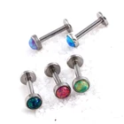 Labret Lip Piercing Jewelry Hera Hot F136 Titanium G23 Round Colorful Opal Nostril Body